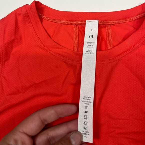 Lululemon Tank Top Crop Top Coral Red Women’s Size 2 - Picture 3 of 7